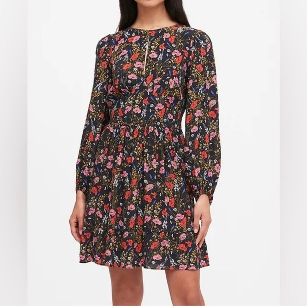 banana republic mini Floral Long Sleeve Dress